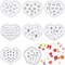 8 Pcs Silicone Small Flower Polymer Clay Molds Set Mini Rose Dais (Vivid)